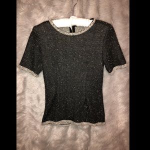 CUSTOM boutique woven gray top